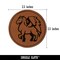 Mythical Winged Horse Pegasus Round Iron-On Engraved Faux Leather Patch Applique - 2.5"